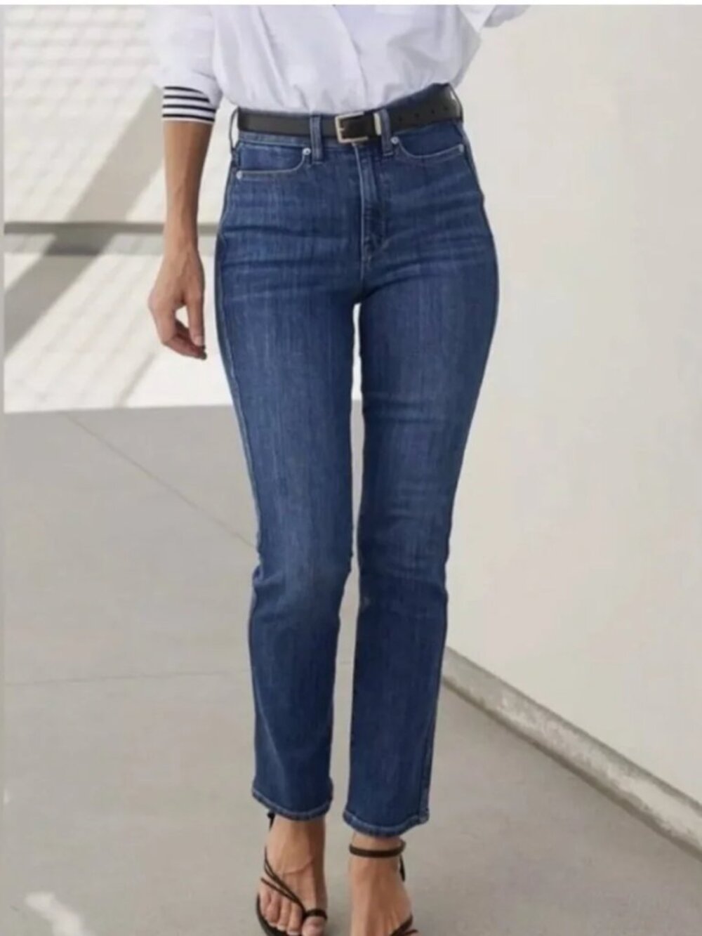 AYR The Super Medium Wash High Rise Straight Leg Jeans Womens 26